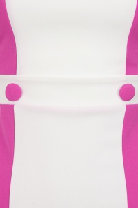 Vintage Chic for Topvintage - Topvintage exclusive ~ Carnaby Pop jurk in wit en felroze 3