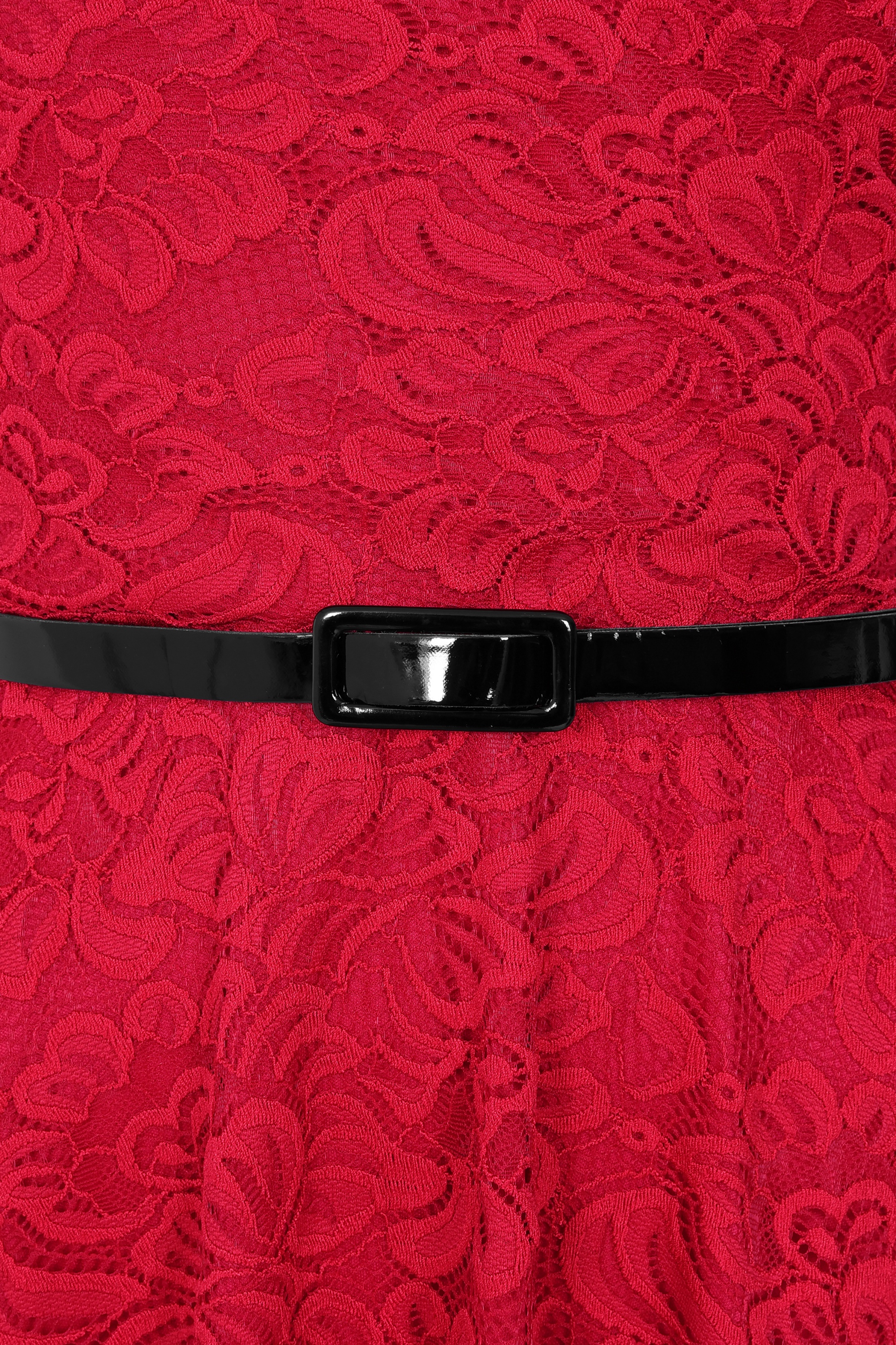 Vintage Chic for Topvintage - Topvintage exclusive ~ Carina Lace swing jurk in rood 3