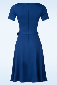 Very Cherry - Ballerina korte mouw jurk in koningsblauw 2