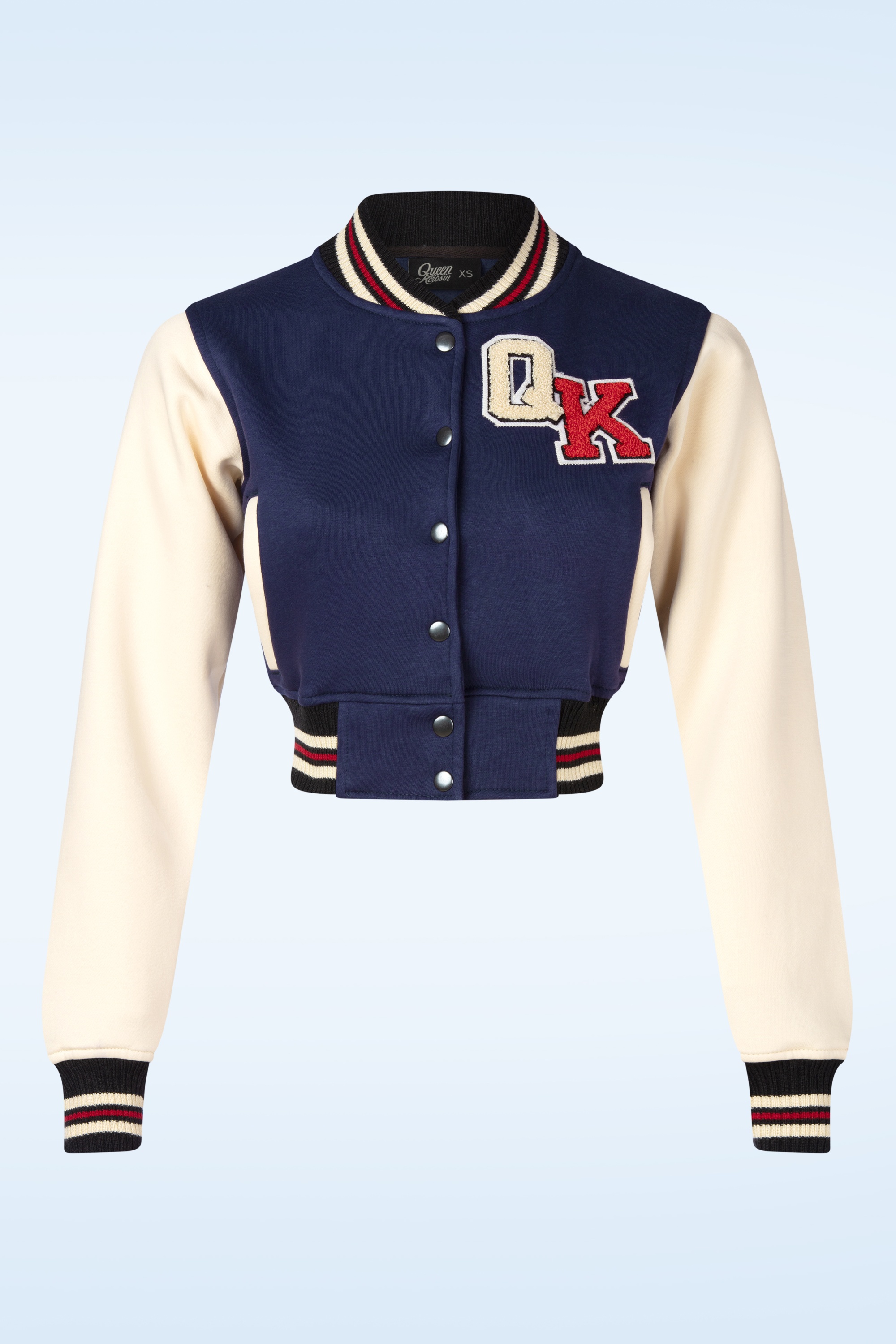 Queen Kerosin - Wild Rebel Queen cropped collegejack in donkerblauw