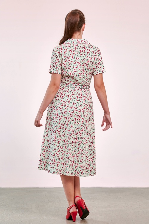 Banned Retro - Kate Cherry katoenen swing jurk in crème 2