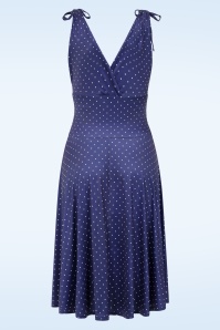 Vintage Chic for Topvintage - Topvintage Exclusive ~ Grecian pin dot jurk in marineblauw 3