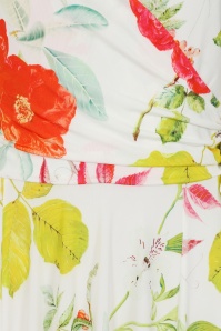 Vintage Chic for Topvintage - Topvintage exclusive ~ Layla floral cross over jurk in wit en multi 2