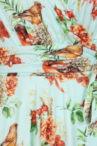 Vintage Chic for Topvintage - Topvintage exclusive ~ Andi Floral Bird swing jurk in aqua 2