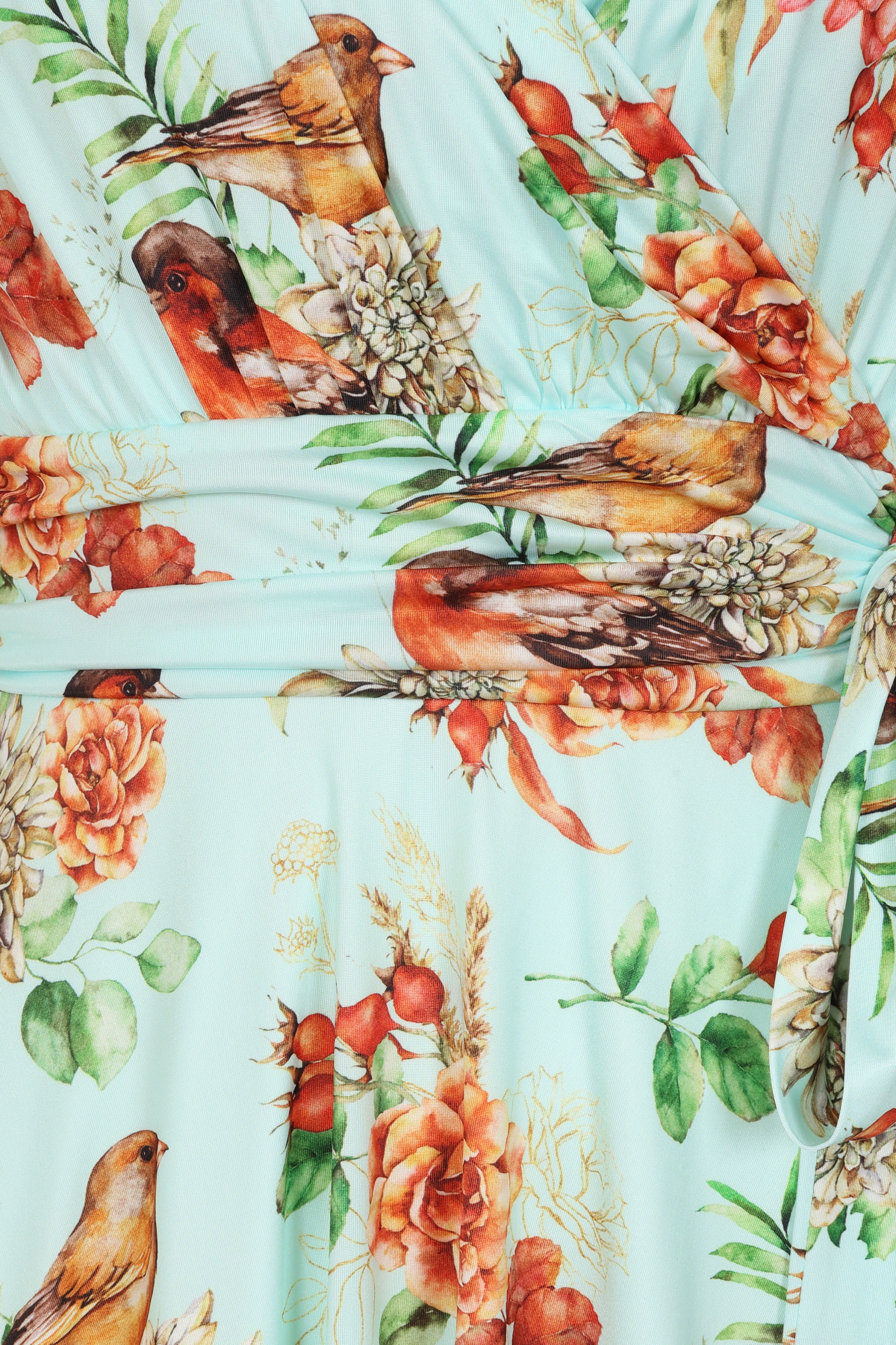 Vintage Chic for Topvintage - Topvintage exclusive ~ Andi Floral Bird swing jurk in aqua 2