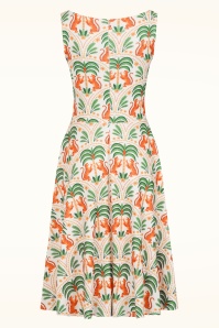 Vintage Chic for Topvintage - Topvintage exclusive ~ Cindi Flower Tiger swing jurk in gebroken wit 3