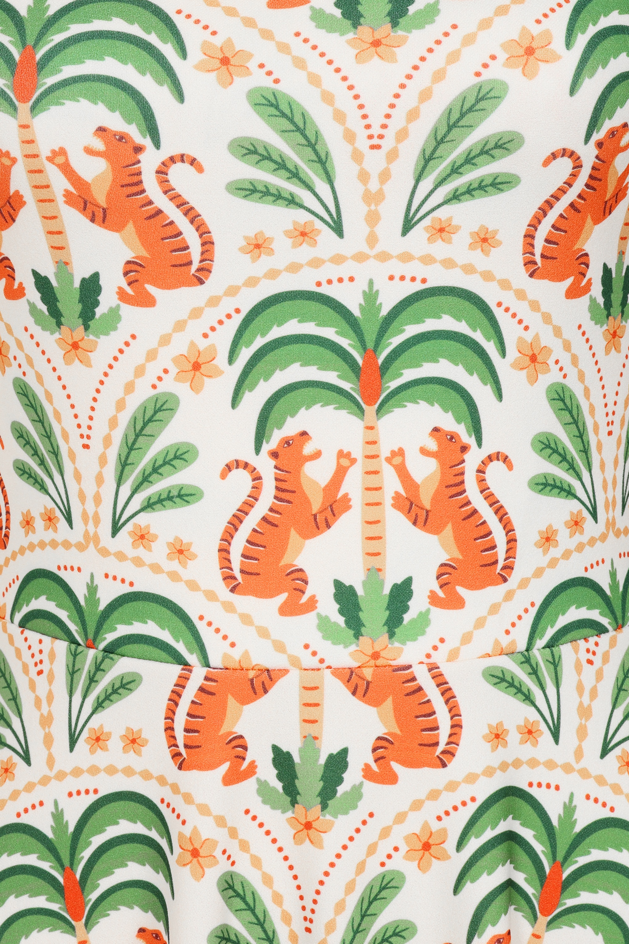 Vintage Chic for Topvintage - Topvintage exclusive ~ Cindi Flower Tiger swing jurk in gebroken wit 2