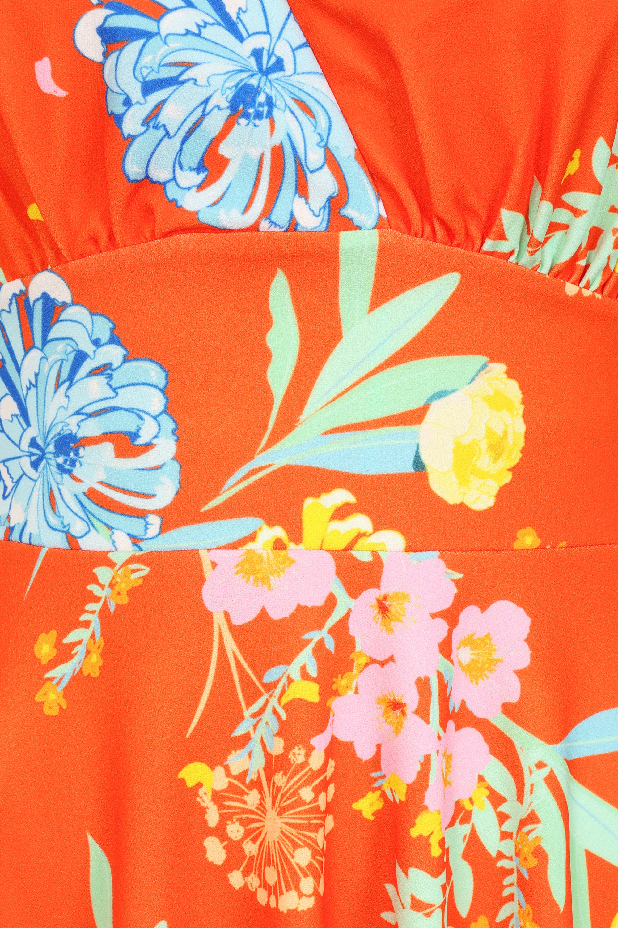 Vintage Chic for Topvintage - Topvintage exclusive ~ Miley Oriental Flower swing jurk in oranje 2