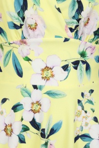 Vintage Chic for Topvintage - Topvintage exclusive ~ Miley Flower swing jurk in citroengeel 2