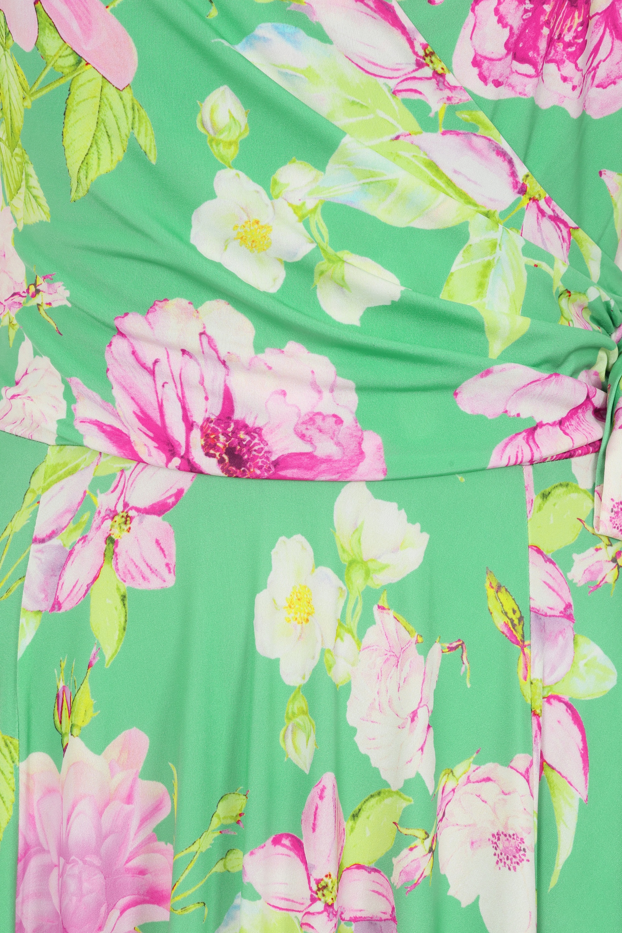 Vintage Chic for Topvintage - Topvintage exclusive ~ Layla floral cross over jurk in groen en multi 2