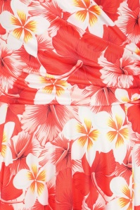 Vintage Chic for Topvintage - Topvintage exclusive ~ Layla hibiscus cross over jurk in oranje 2