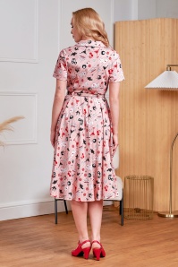 Banned Retro - Bella Viva Las Vegas katoenen swing jurk in roze 2