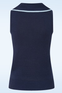 Banned Retro - Sailor Sophie trui in marineblauw 5