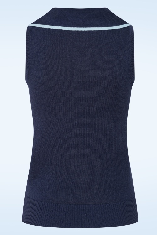 Banned Retro - Sailor Sophie trui in marineblauw 5