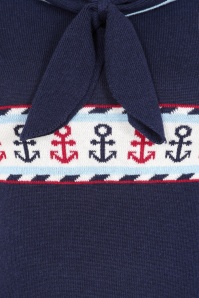 Banned Retro - Sailor Sophie trui in marineblauw 4
