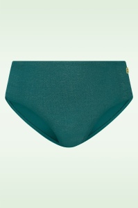 TC Beach - Mid Waist Shimmer bikinibroekje in flessengroen 2