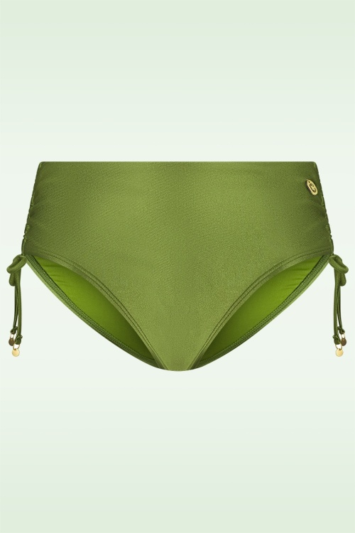 TC Beach - Mid Waist bikinibroekje in shiny kiwi groen 2
