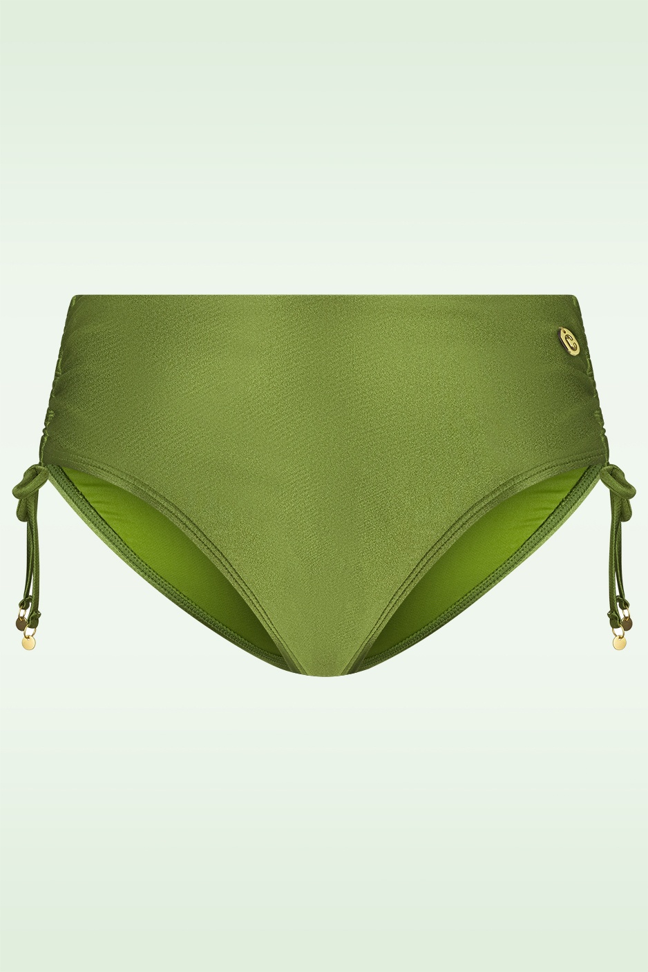 TC Beach - Mid Waist bikinibroekje in shiny kiwi groen 2