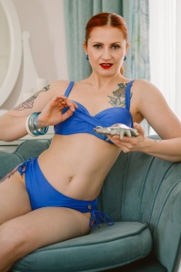 TC Beach - Mid Waist bikinibroekje in oceaan blauw 3