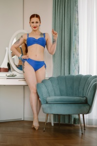 TC Beach - Mid Waist bikinibroekje in oceaan blauw 2