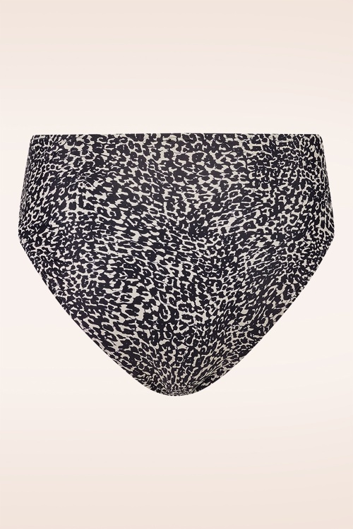 TC Beach - Mid Waist Little Leopard bikinibroekje in zwart en crème 3