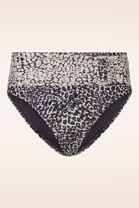 TC Beach - Mid Waist Little Leopard bikinibroekje in zwart en crème