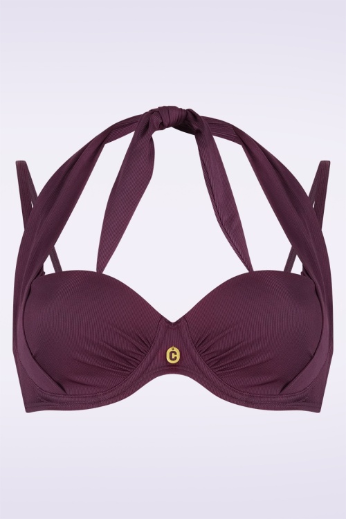 TC Beach - Multiway bikini top in wijn 2