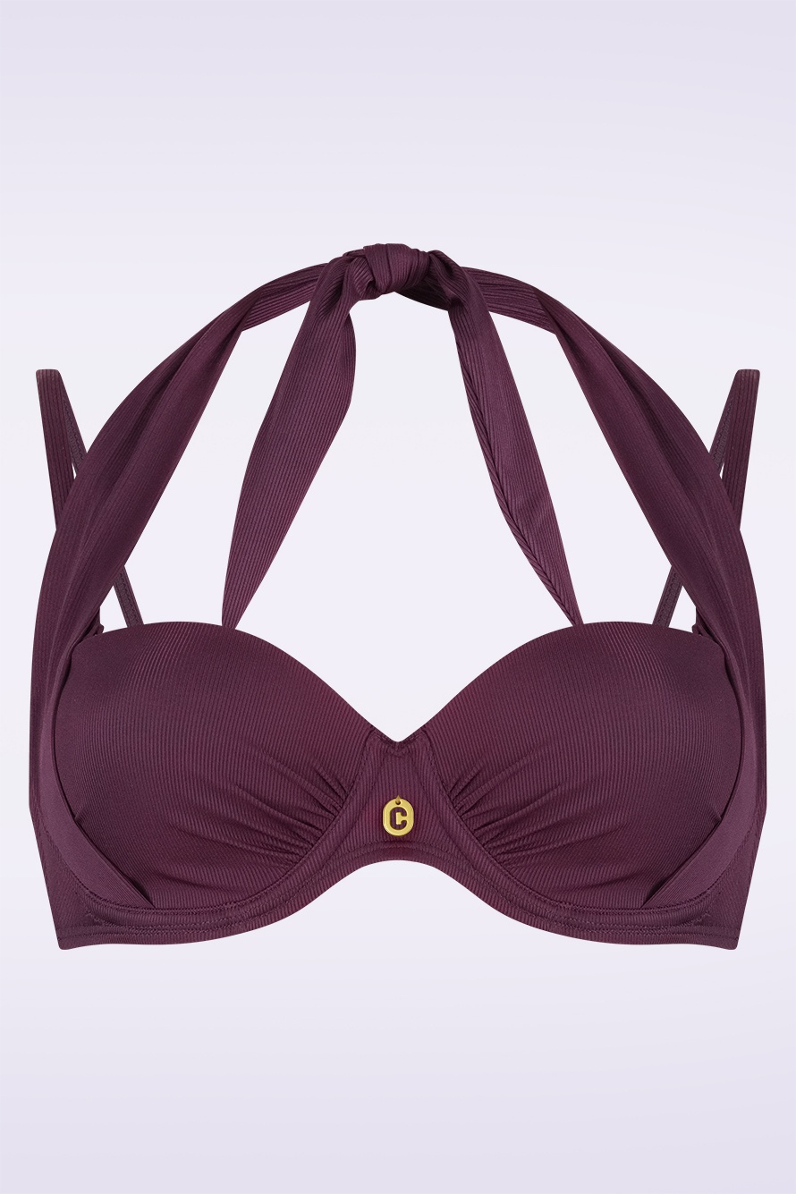 TC Beach - Multiway bikini top in wijn 2