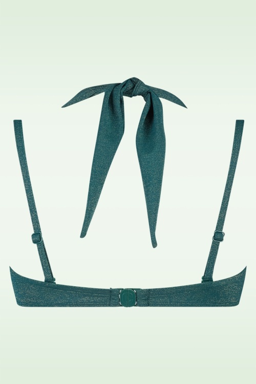 TC Beach - Multiway Shimmer bikini top in flessengroen 5