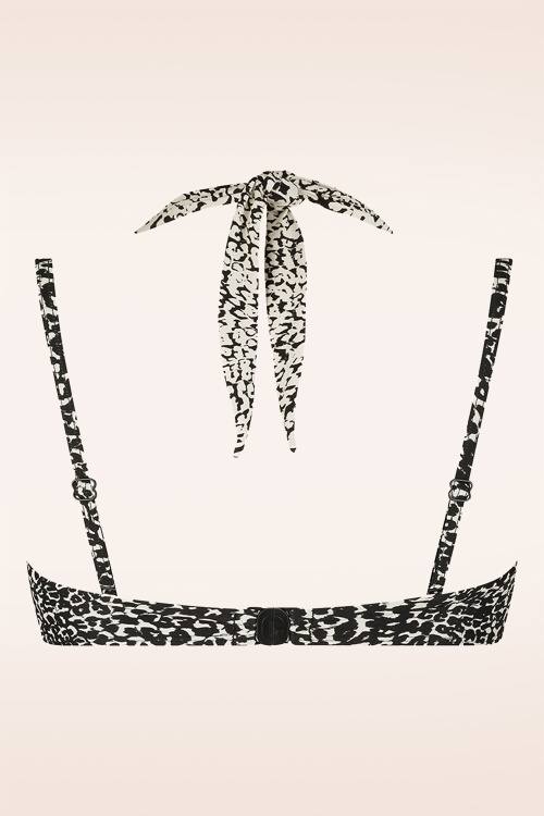 TC Beach - Multiway Little Leopard bikini top in zwart en crème 3