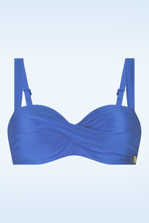 TC Beach - Twisted bikini top in oceaan blauw