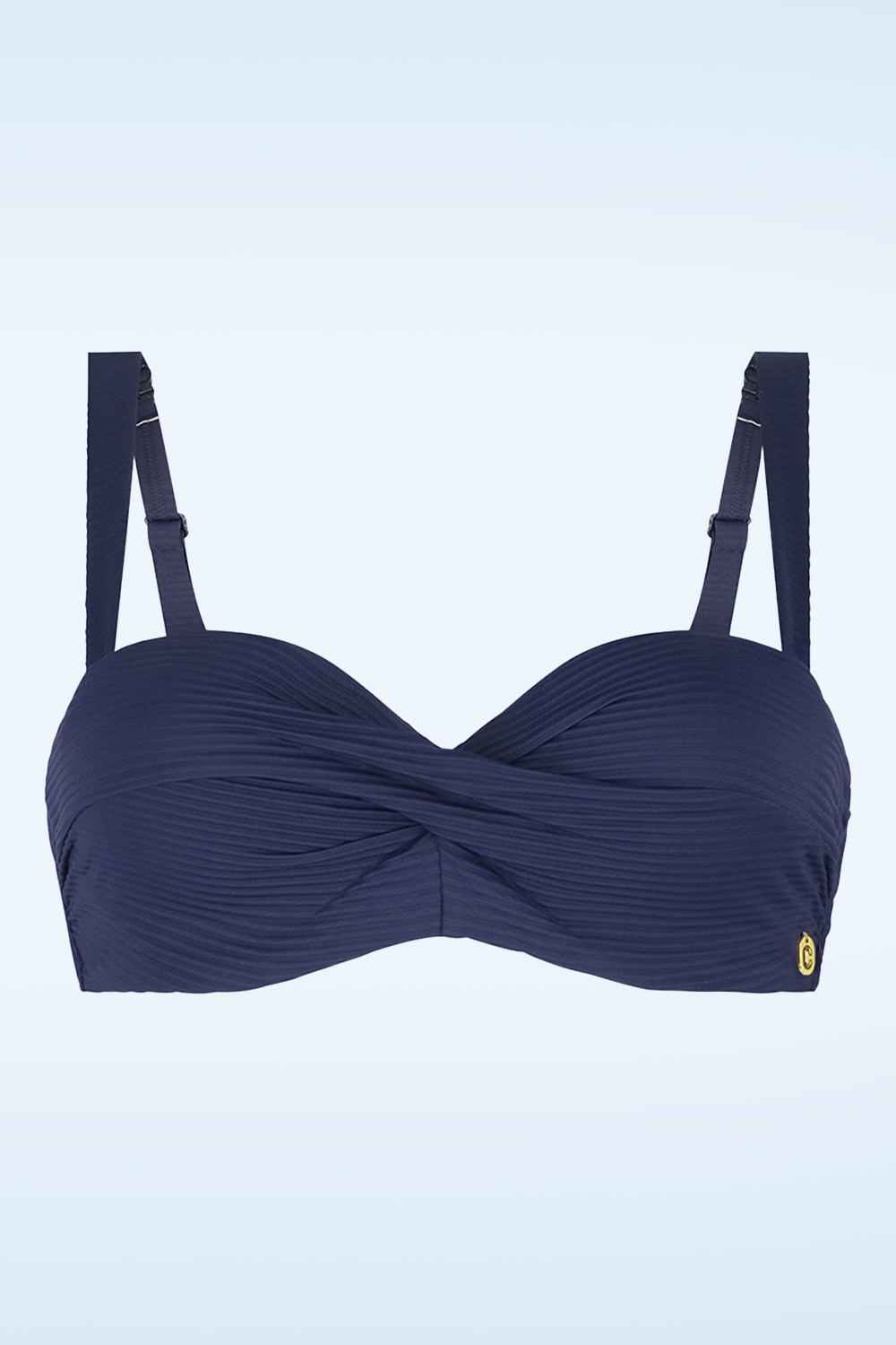 TC Beach - Twisted bikini top in inktblauw 2