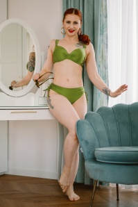 TC Beach - Push Up bikini top in shiny kiwi groen 3