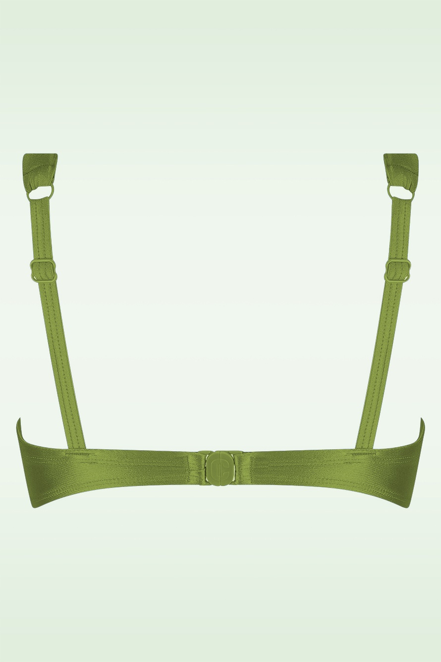 TC Beach - Push Up bikini top in shiny kiwi groen 4