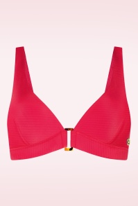 TC Beach - Triangle Push Up bikini top in felrood 2