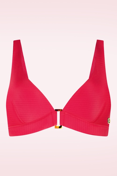TC Beach - Triangle Push Up bikini top in felrood 2