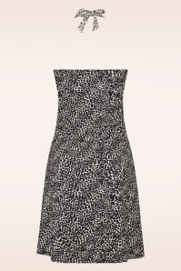 TC Beach - Little Leopard Halter zwemjurk in zwart en crème 3