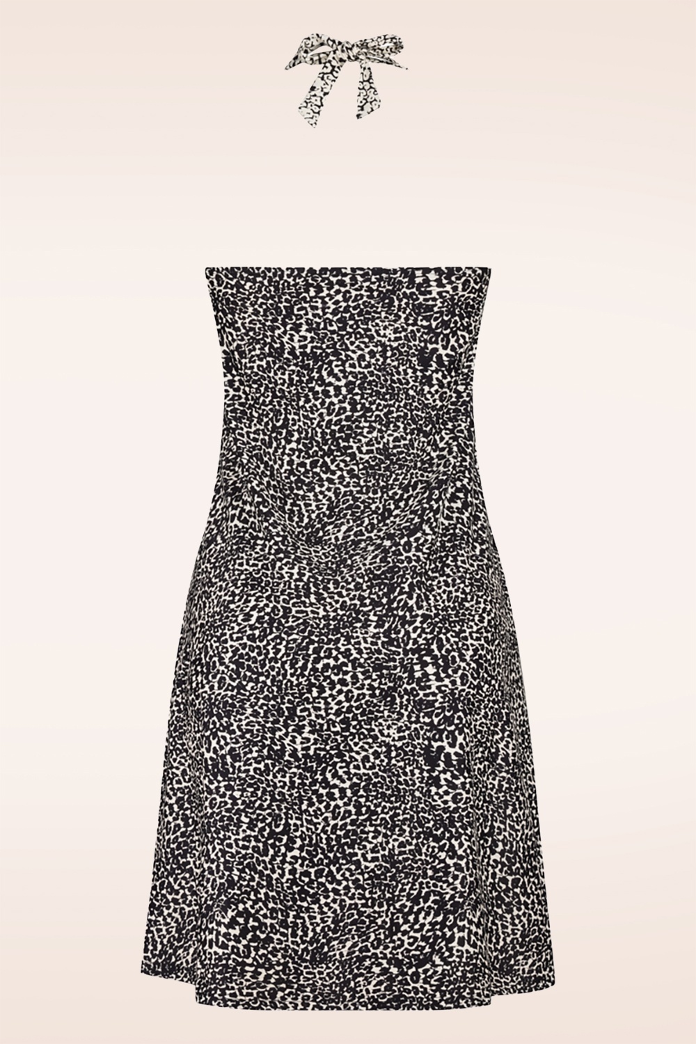 TC Beach - Little Leopard Halter zwemjurk in zwart en crème 3