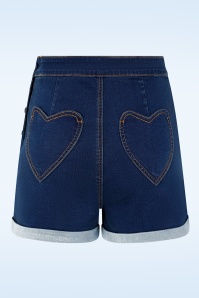 Banned Retro - Coco Love Denim shorts in denim blauw 5