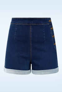 Banned Retro - Coco Love Denim shorts in denim blauw 3