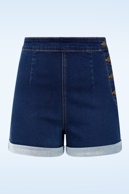 Banned Retro - Coco Love Denim shorts in denim blauw 3