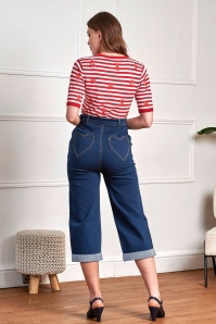 Banned Retro - Mandy Love Denim capri in denim blauw 2