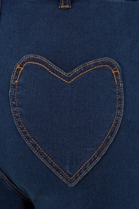 Banned Retro - Mandy Love Denim capri in denim blauw 6