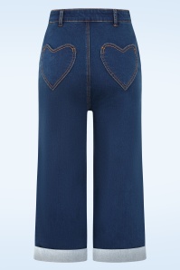 Banned Retro - Mandy Love Denim capri in denim blauw 5