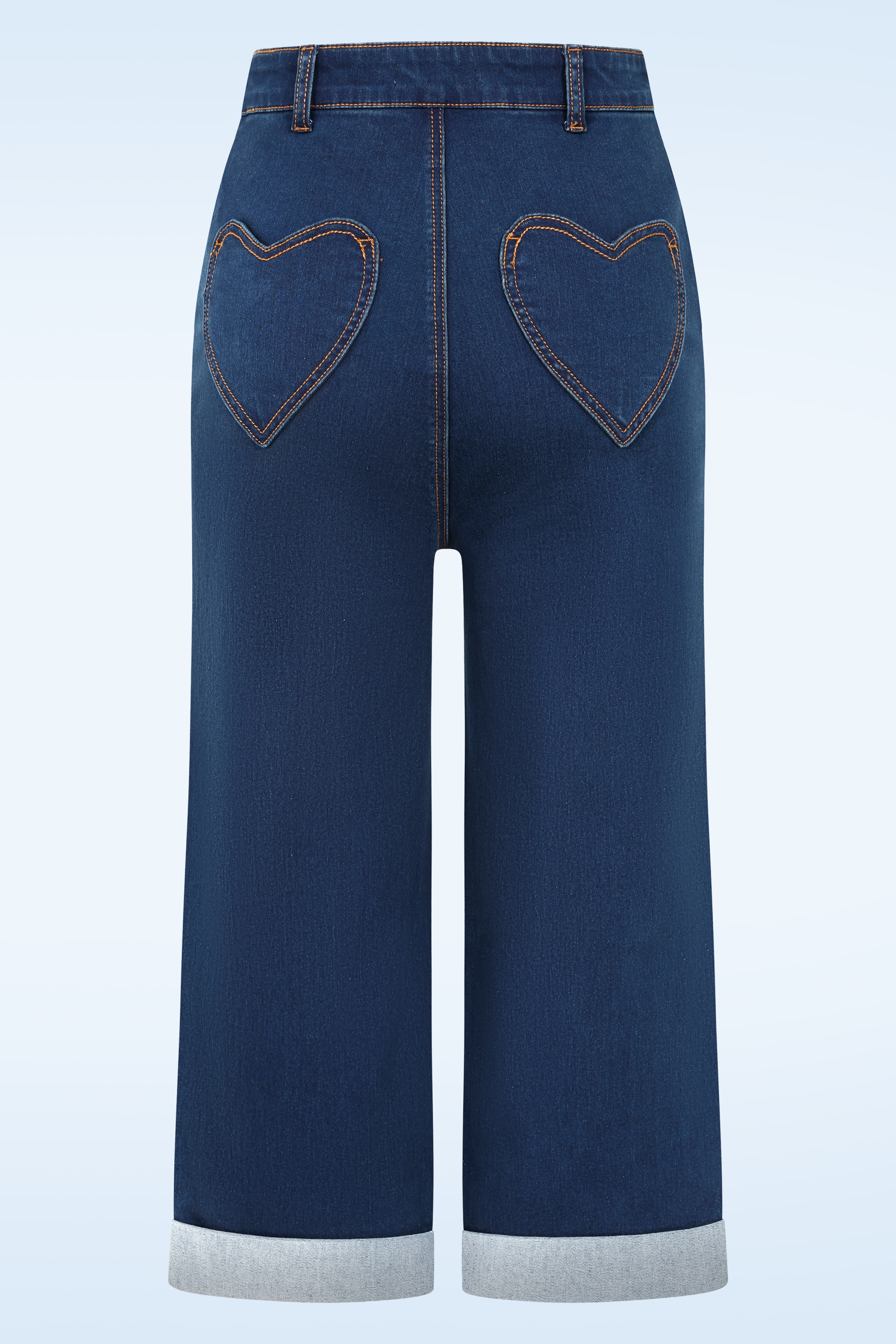 Banned Retro - Mandy Love Denim capri in denim blauw 5