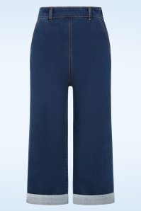 Banned Retro - Mandy Love Denim capri in denim blauw 3