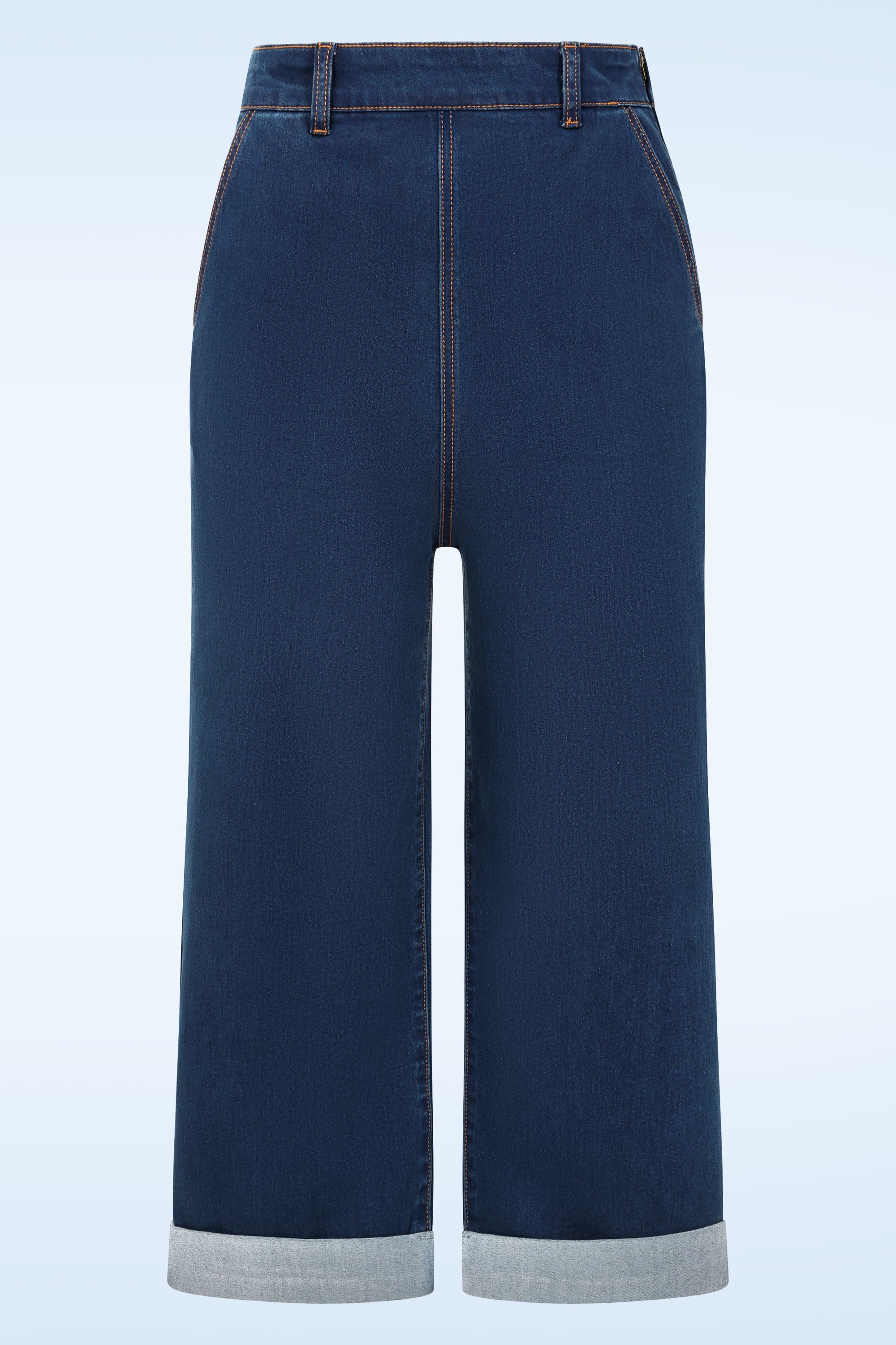 Banned Retro - Mandy Love Denim capri in denim blauw 3