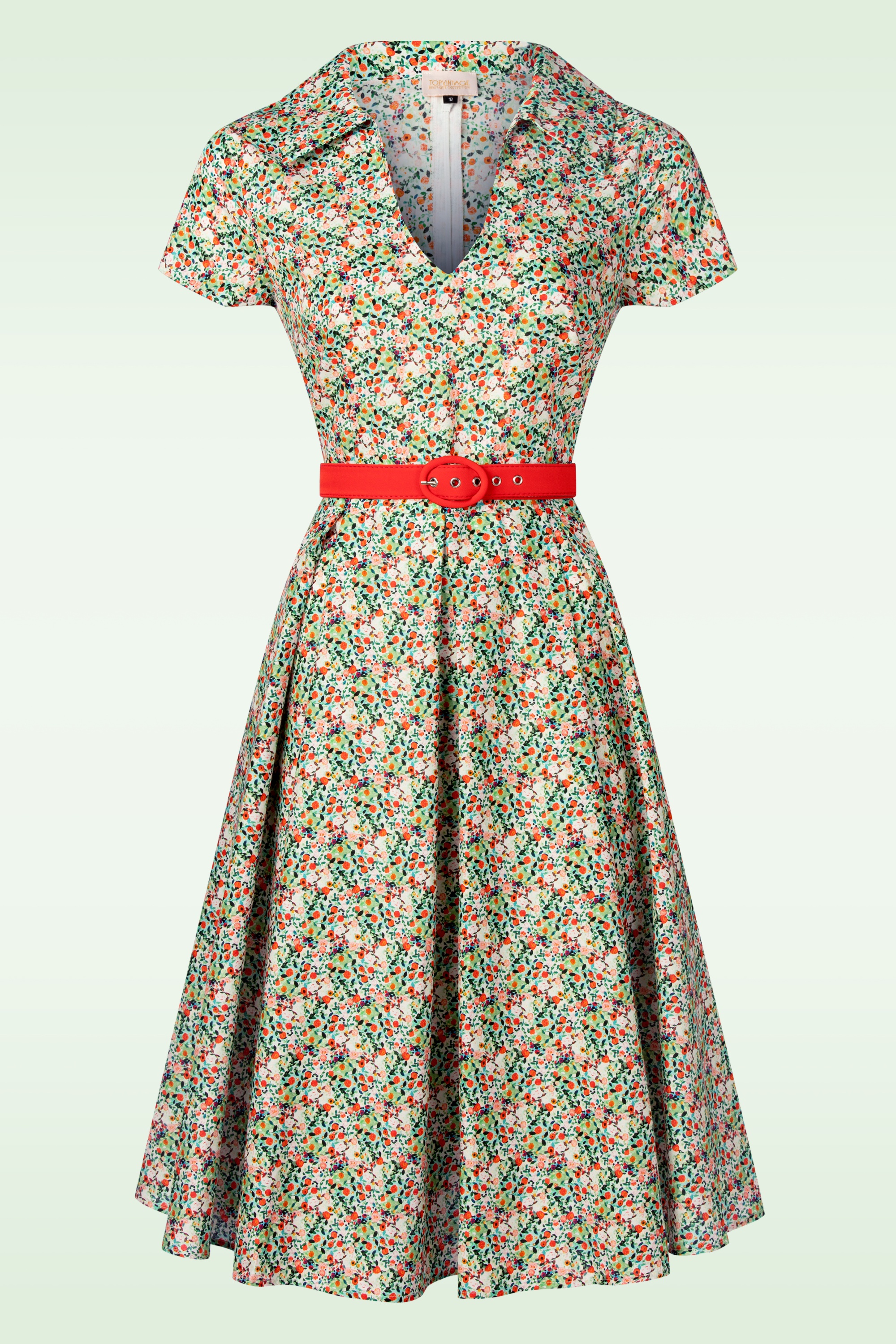 Topvintage Boutique Collection - Topvintage exclusive ~ Leona Bloom katoenen swing jurk in multi 2