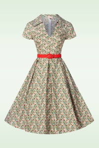 Topvintage Boutique Collection - Topvintage exclusive ~ Leona Bloom katoenen swing jurk in multi 4