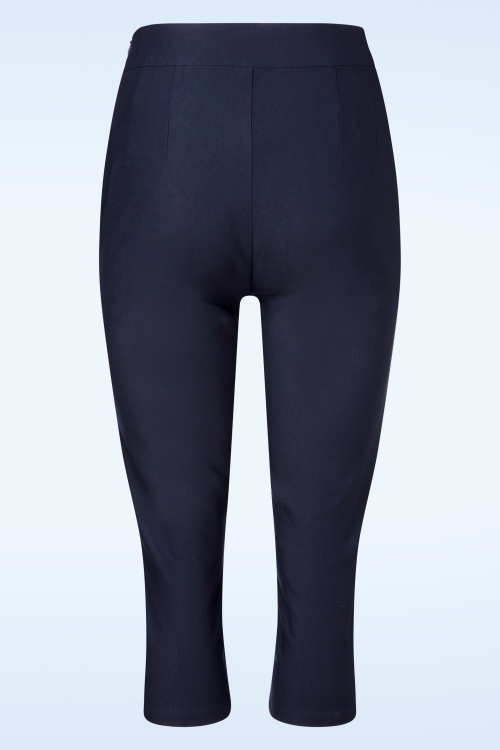 Topvintage Boutique Collection - Topvintage exclusive ~ Paola capri broek in marineblauw 3